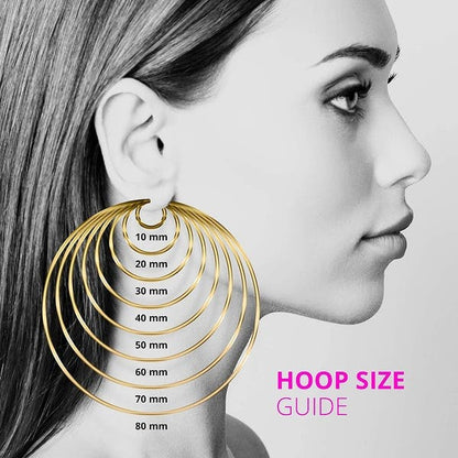 Gold Bamboo Hoop Earrings - 6 Sizes - READY TO SHIP