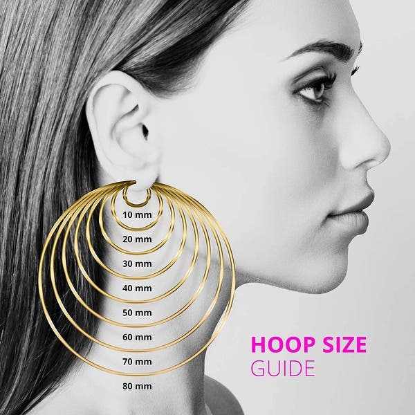 Gold Bamboo Hoop Earrings - Many Sizes