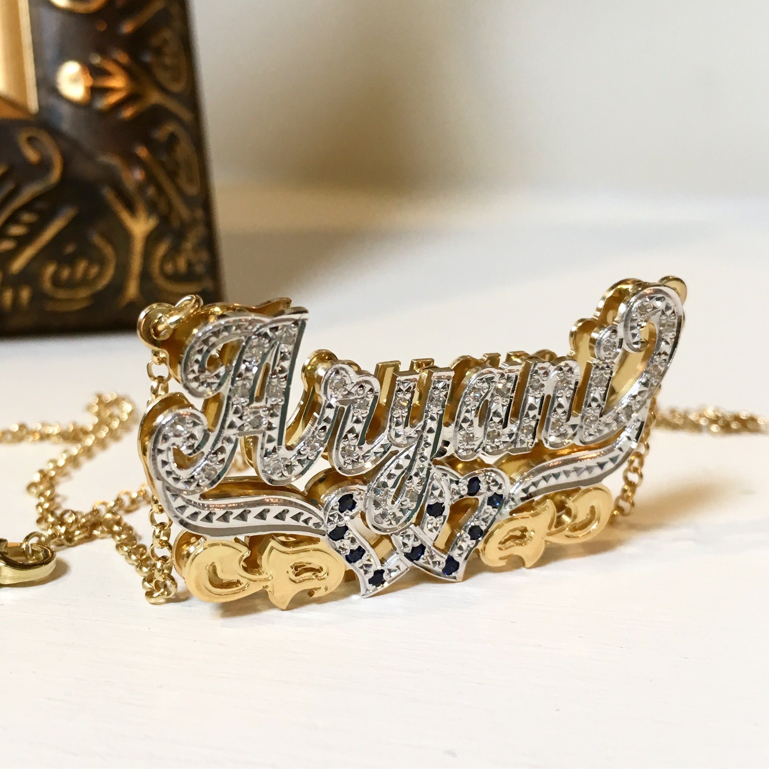 Double plated diamond name necklace Clearance