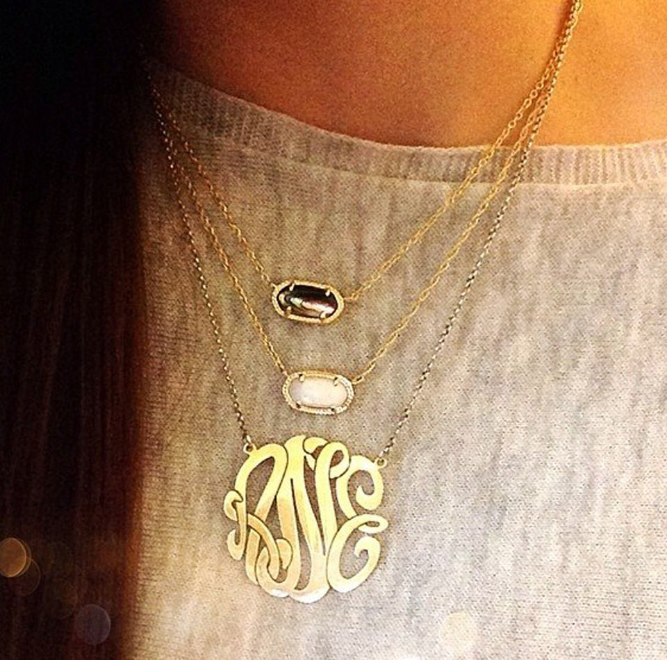 Gold Vermeil Monogram Necklace 11