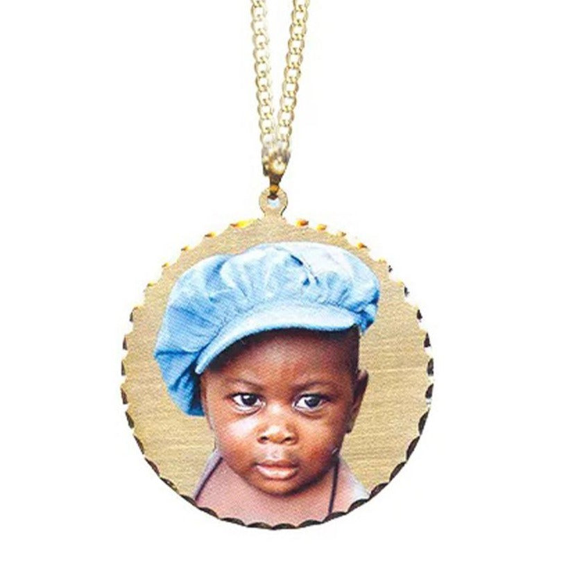 Large Picture Memory Necklace on Cuban Chain