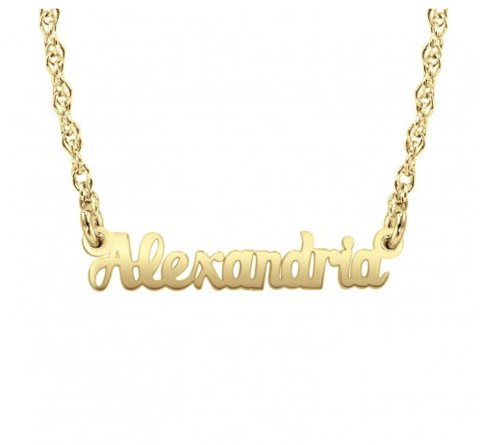 mini name necklace gold