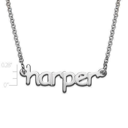 Mini Nameplate Necklace-Lowercase Block Font