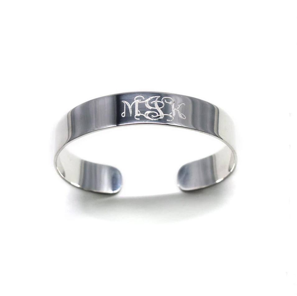 Personalized Silver Plated Cuff Bracelet Balmoral