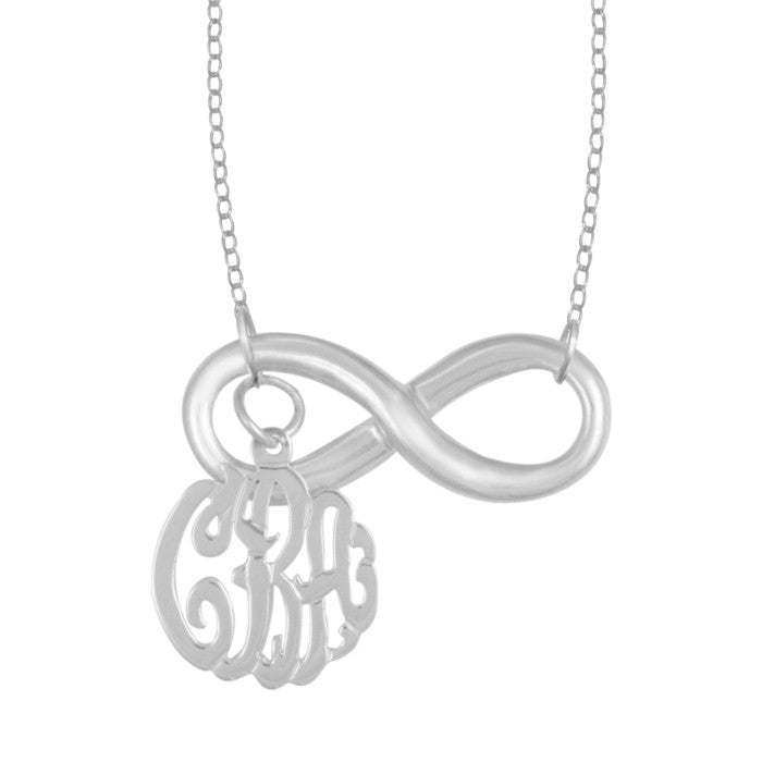 monogram charms necklace silver