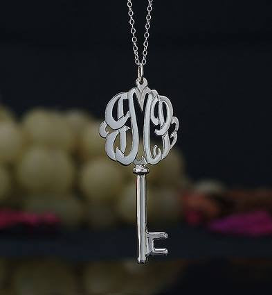 monogram key necklace