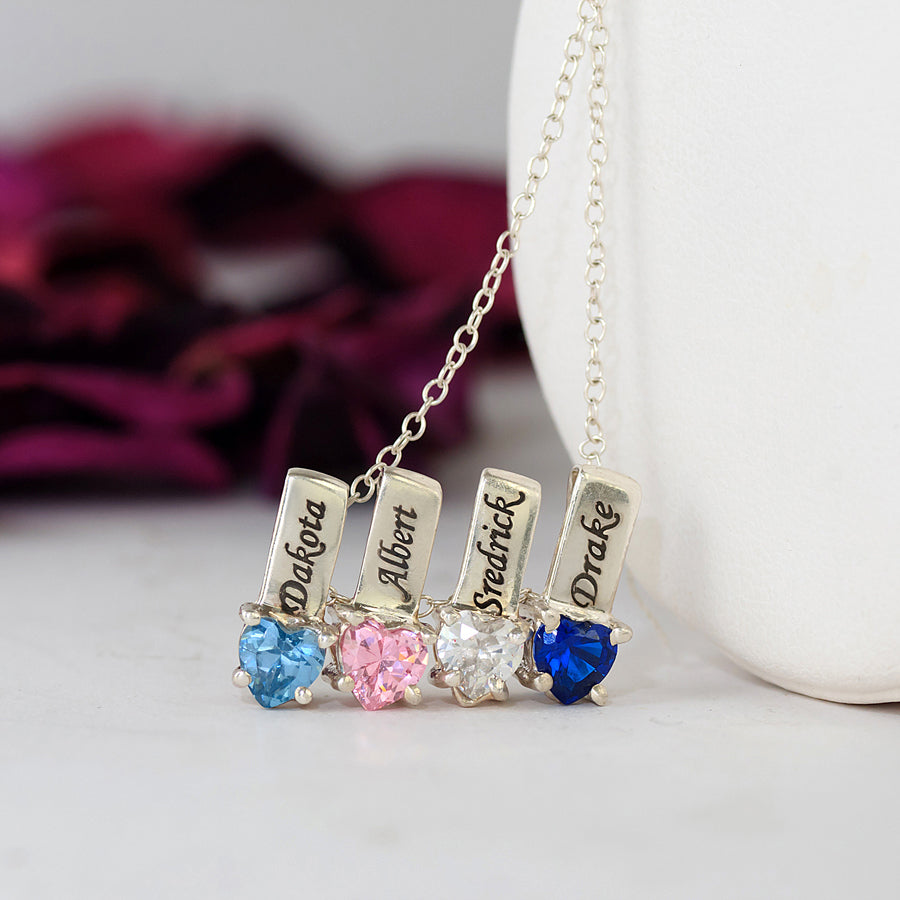 Personalized Mothers Necklace - Names and Birthstones 4