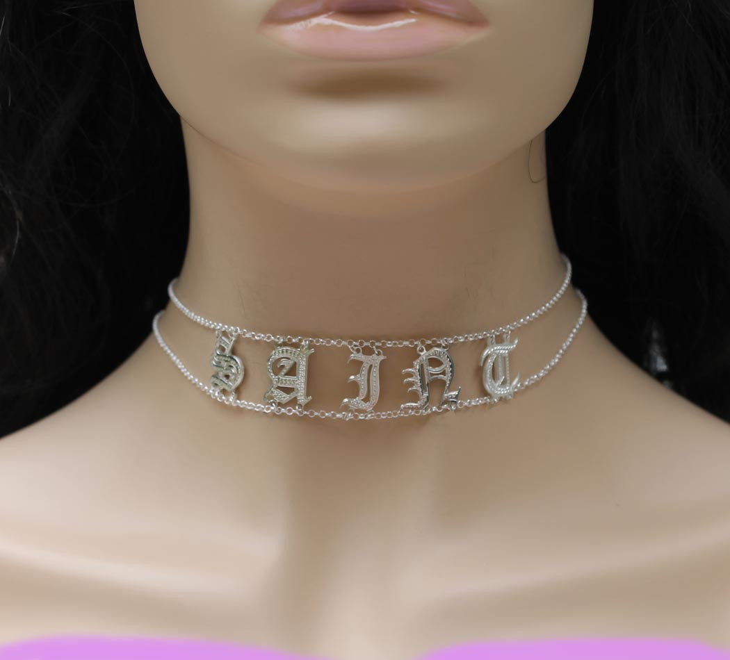 Name Choker Necklace - Saint