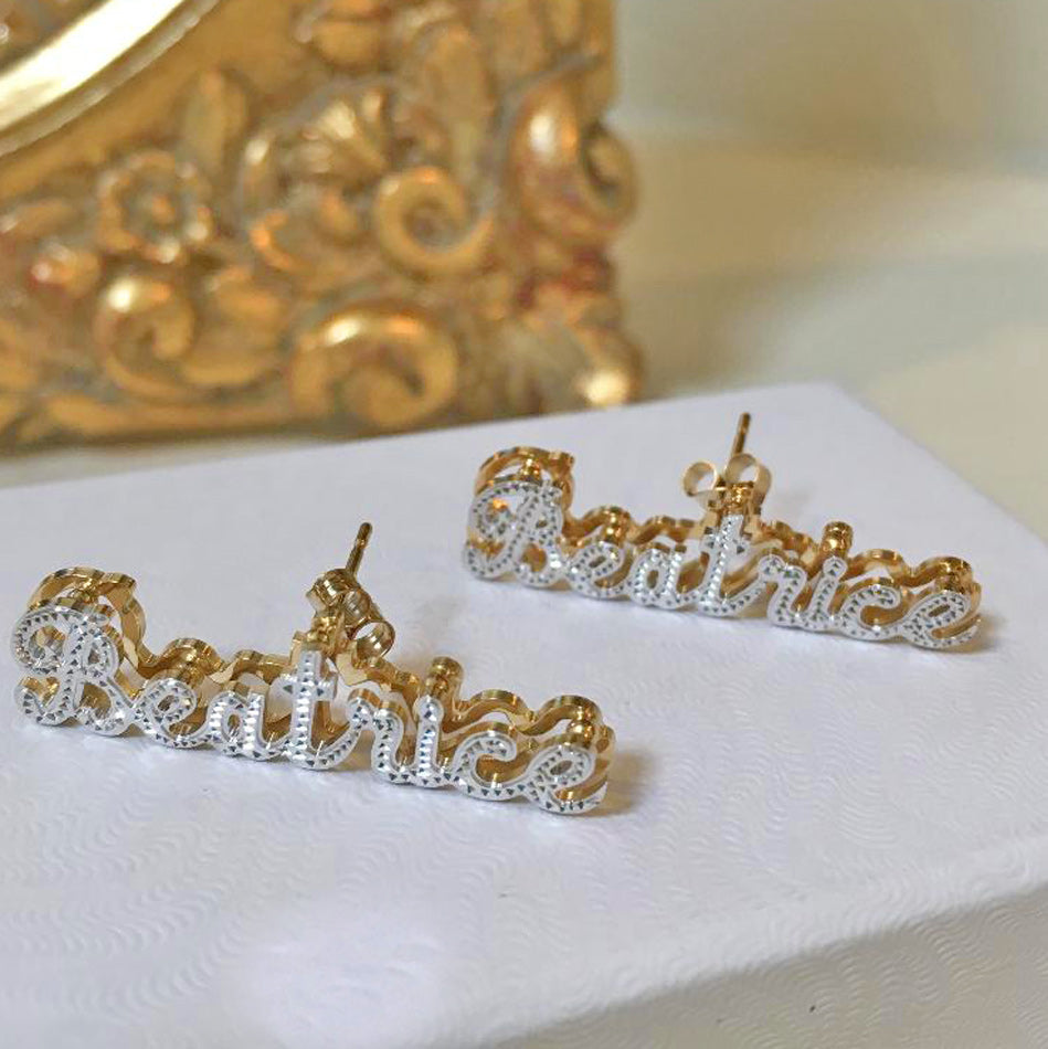 Script Name Earrings 3