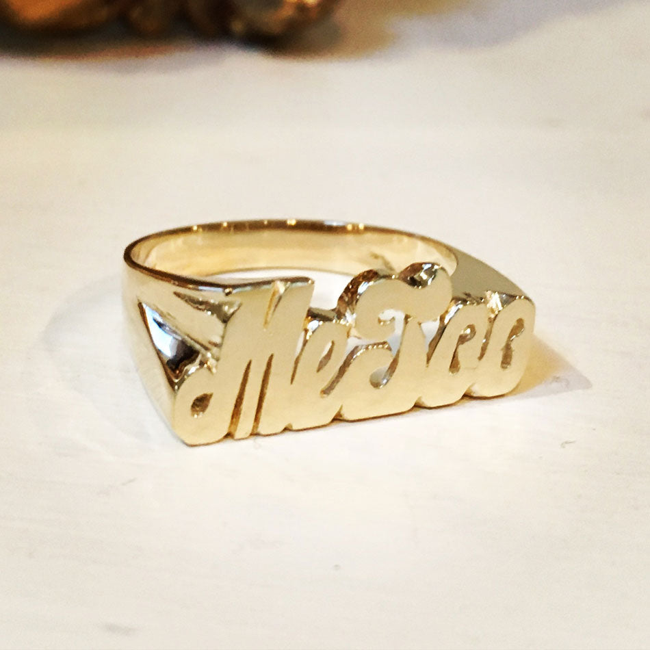 14K gold name ring - #MeToo