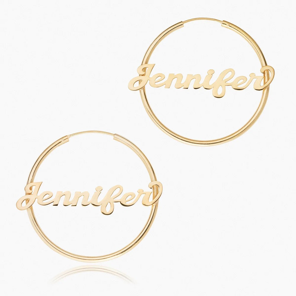 Large Name Hoop Earrings Sizes – Be Monogrammed