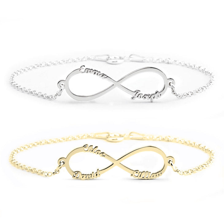 Gold Engraved Infinity Bracelet 6