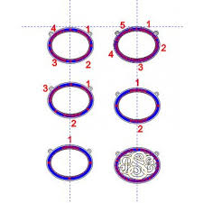 Classic Border Oval Cutout Monogram Mothers Necklace Alternate 3