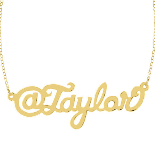 Gold Personalized Twitter Handle Necklace