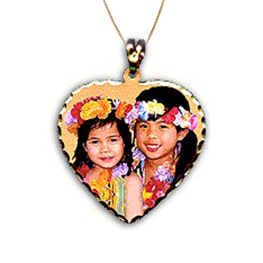 Personalized Heart Photo Charm Necklace - 3 Sizes