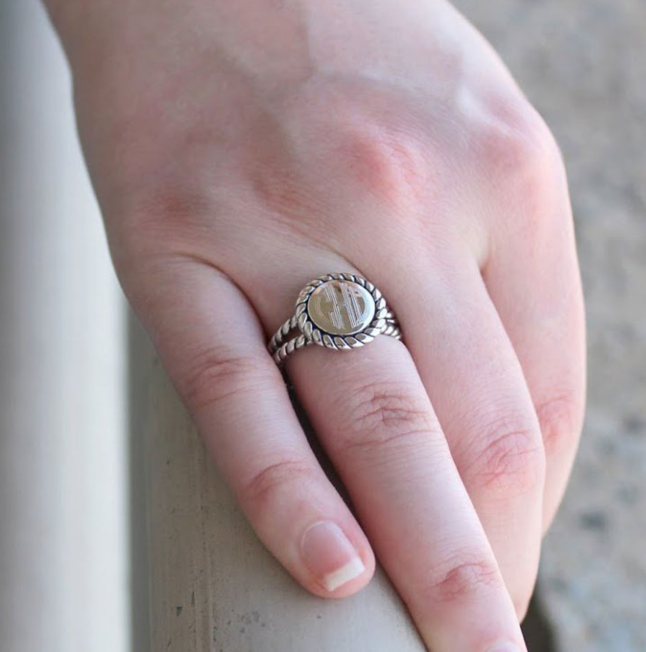 Rope Monogram Ring
