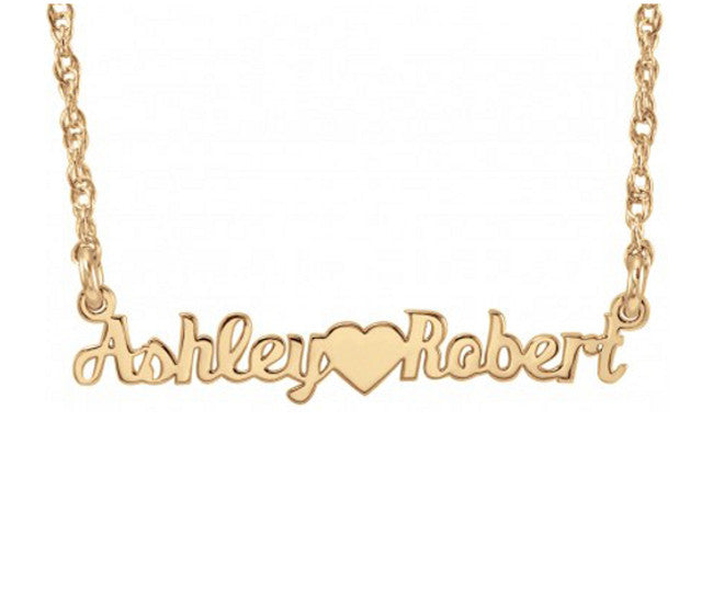 mini two name necklace-rose gold