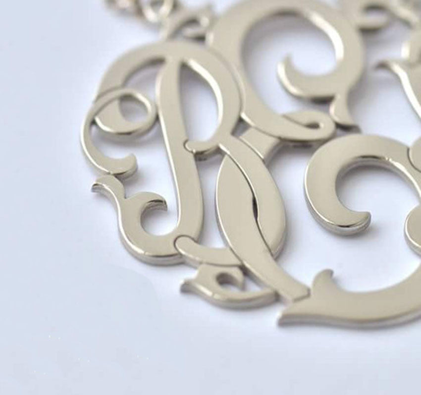 rosebush vine monogram necklace