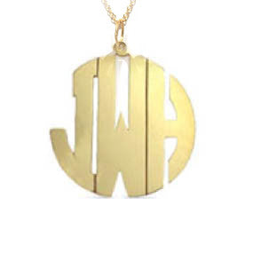 Block Cutout Monogram Necklace