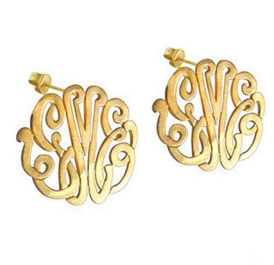 Script Monogram Post Earrings