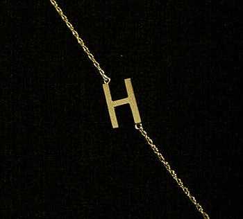 Sideways H Initial Necklace