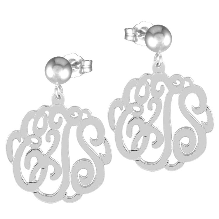 Gold Cutout Monogram Earrings