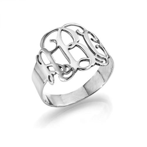 Sterling Silver Cutout Monogram Ring