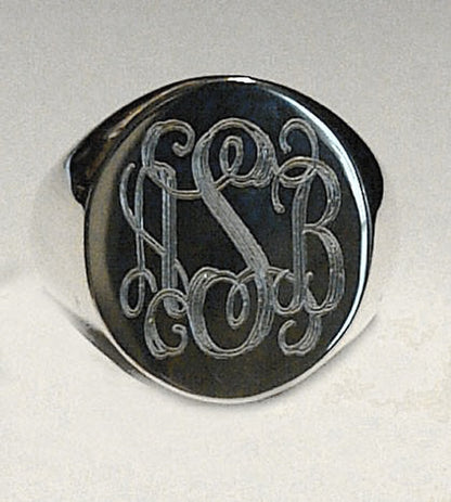 sterling silver monogram ring