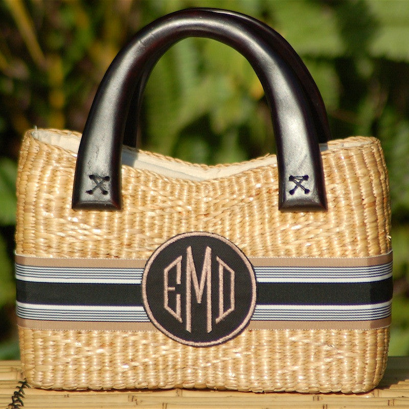 Monogrammed Small Beverly Straw Basket Bag – Be Monogrammed