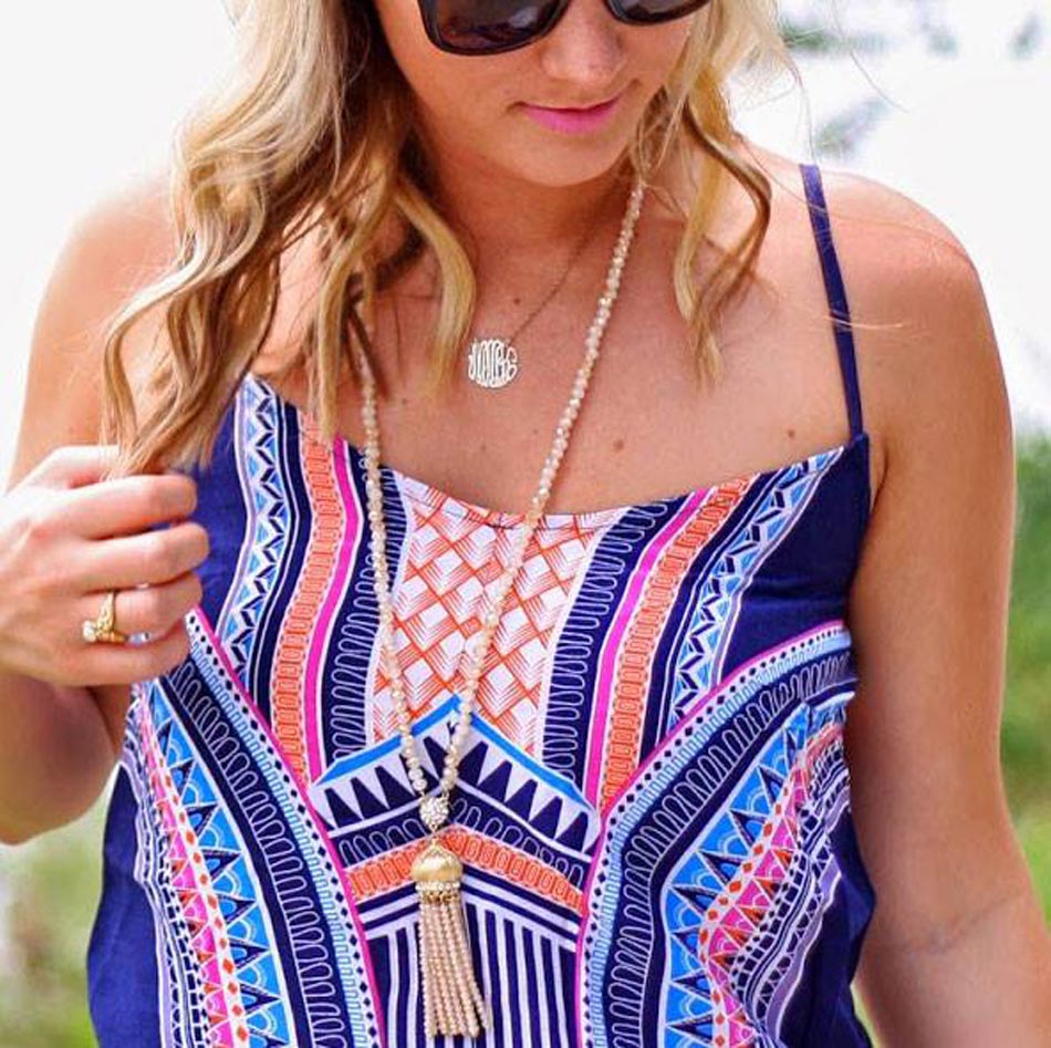 3/4" monogram necklace