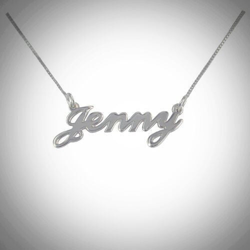 Small Sterling Silver Nameplate Necklace