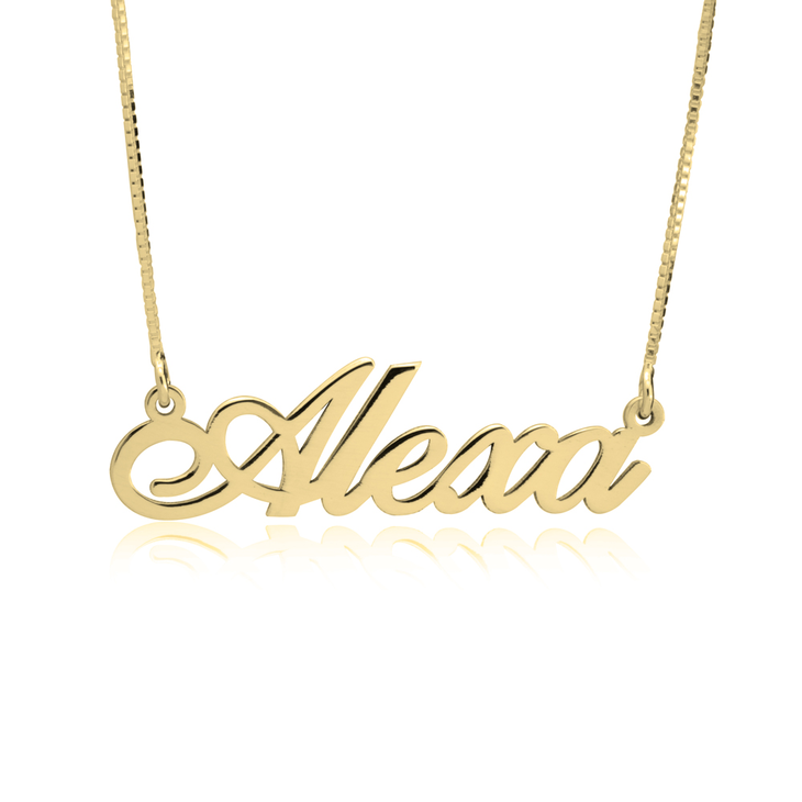 14k solid gold name necklace