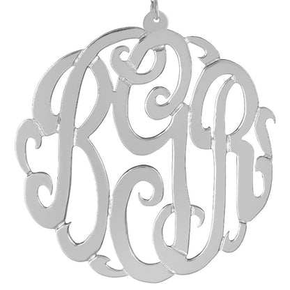 Sterling Silver Fancy Script Monogram Necklace