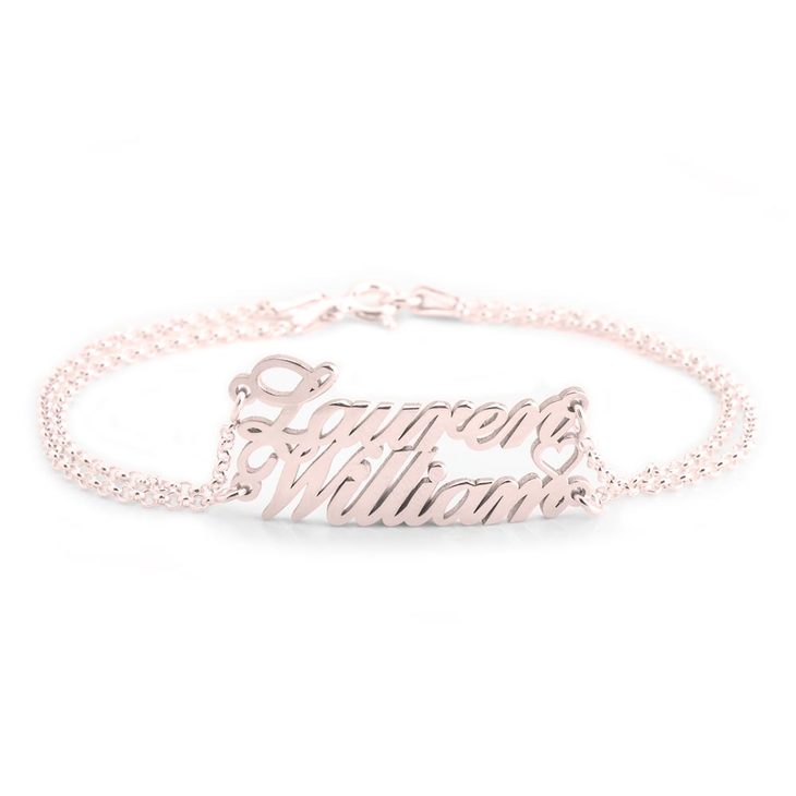 Two Name Bracelet With Heart