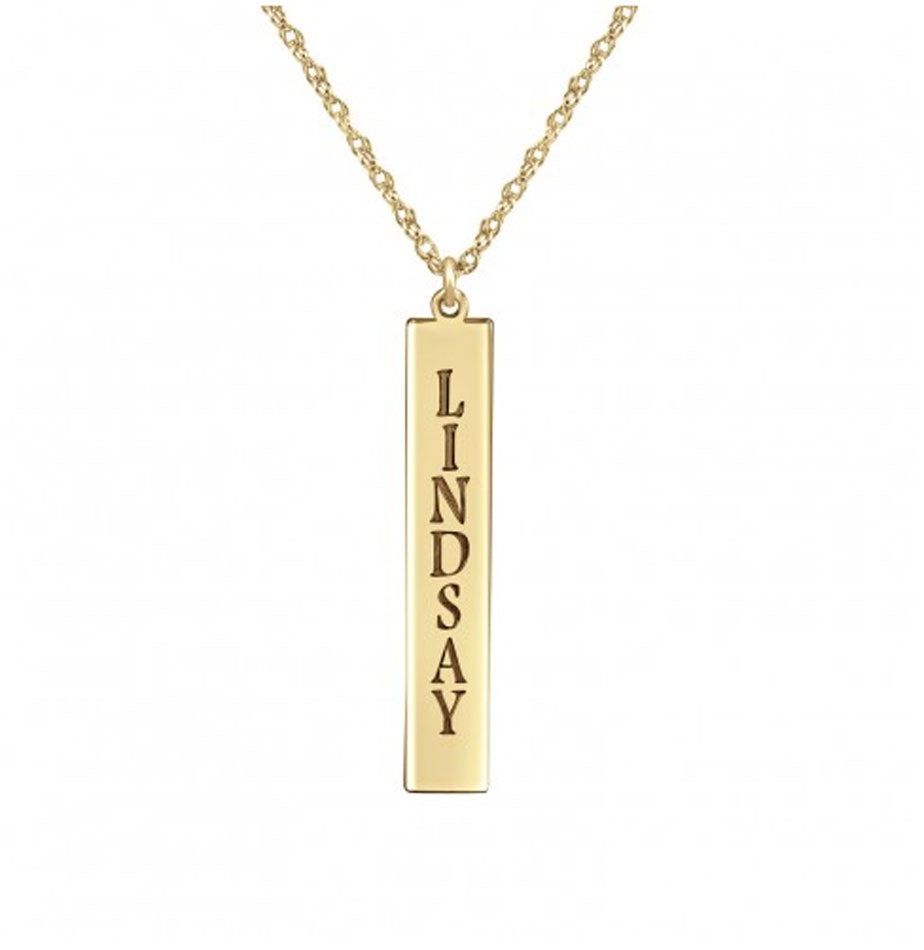 Personalized Vertical Bar Necklace – Be Monogrammed