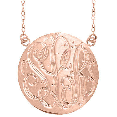 24K Rose Gold Plated Hand Engraved Necklace Split Chain