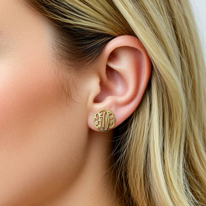 13mm monogram earring