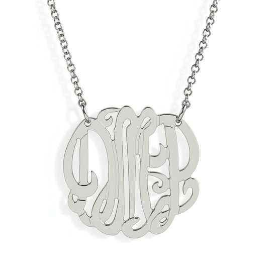 Small Sterling Silver Monogram Necklace