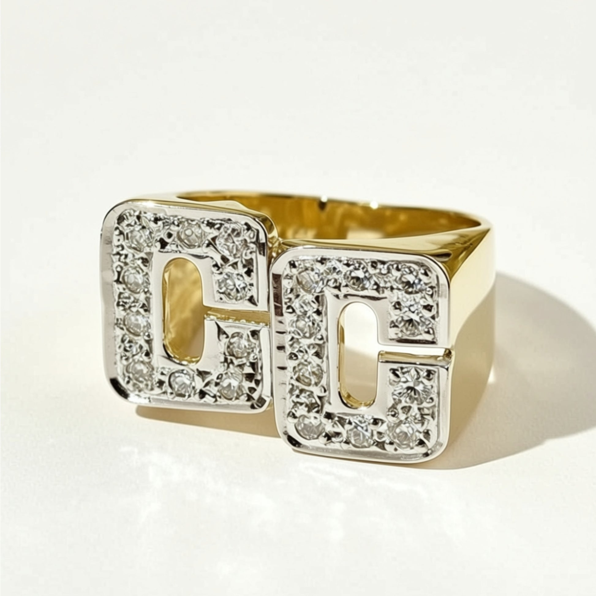 Large Block Diamond Initial Ring 2pt