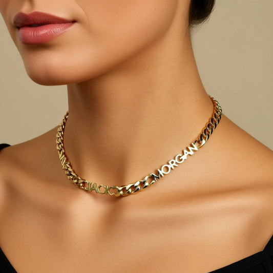 Custom Name Choker Necklace - 1-4 Names 4