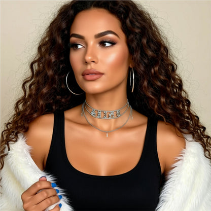 gothic name choker necklace
