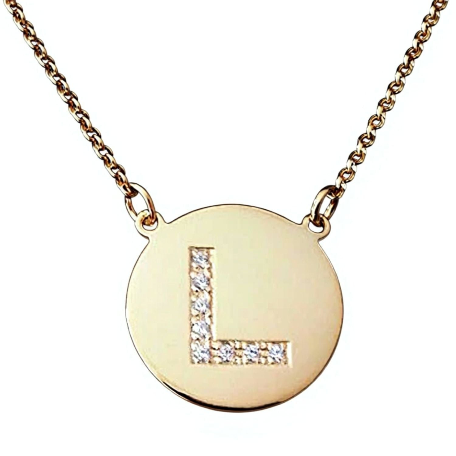 Engraved Sterling Silver Cz Initial Necklace Alternate 1