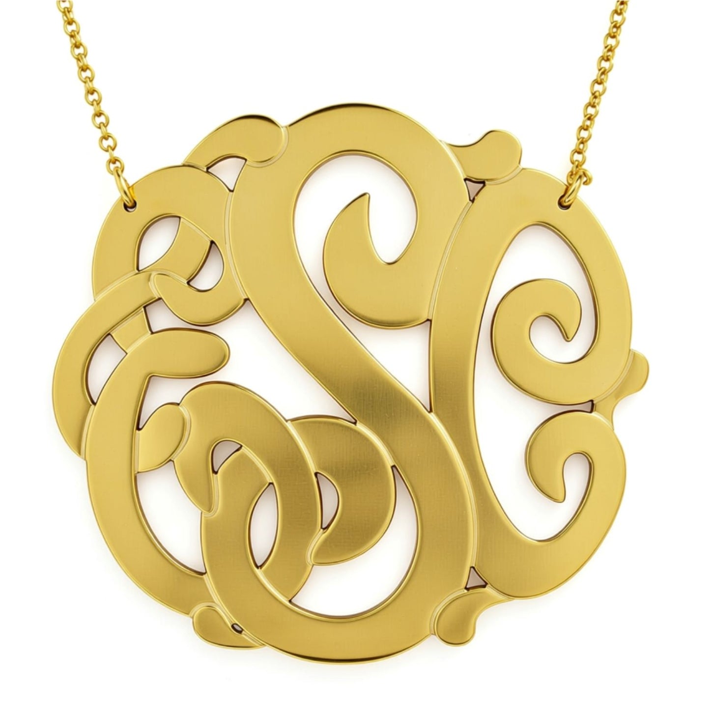 Extra Large Gold Monogram Necklace