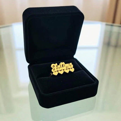 14K Gold Name Ring | 4 Hearts 2