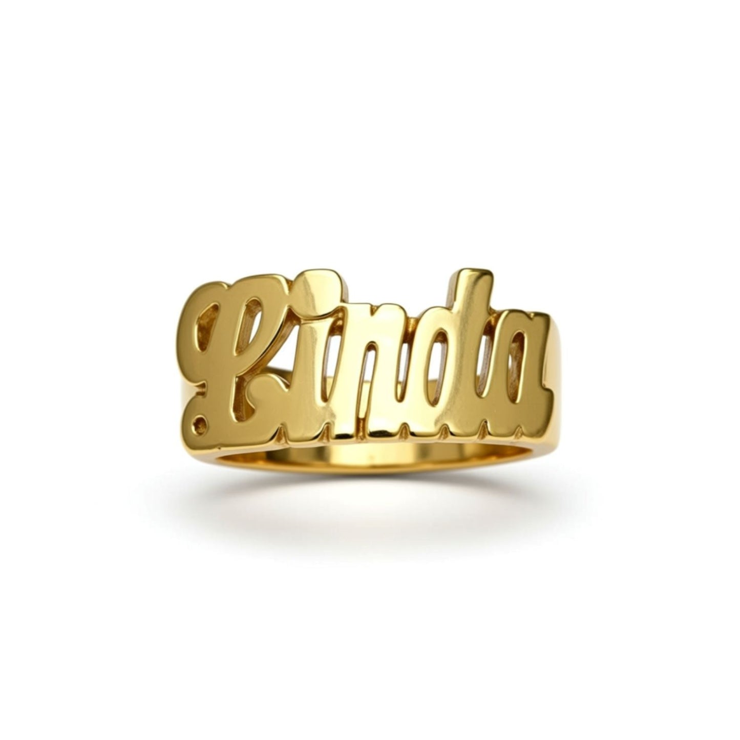Half Round Band Script Name Ring - 10mm
