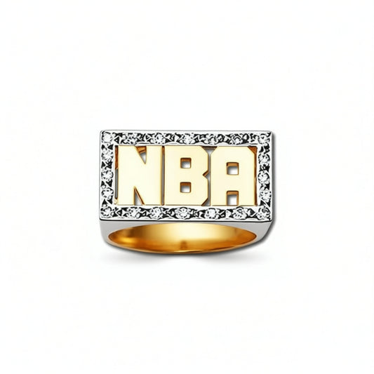 Personalized Diamond Rimmed Initial Ring IR203