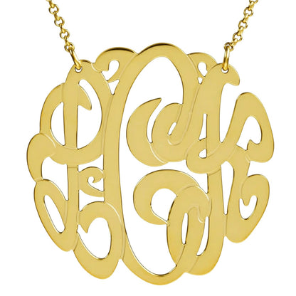 Large Gold Vermeil Monogram Necklace 2