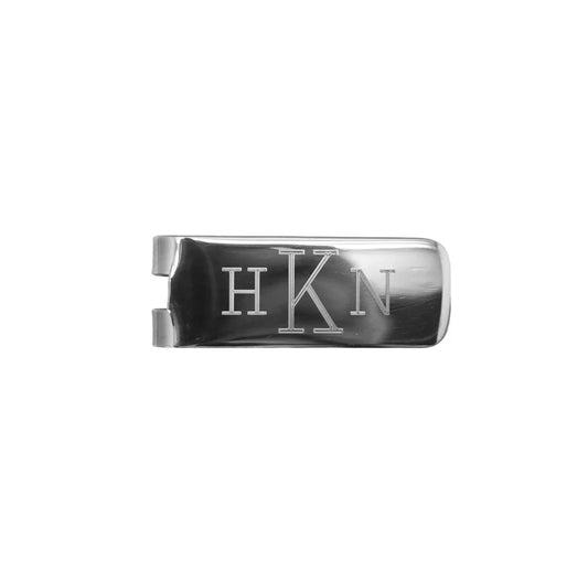 Silver Monogram Money Clip