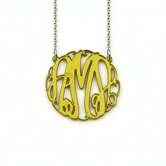 Acrylic Big Slim Monogram Necklace 