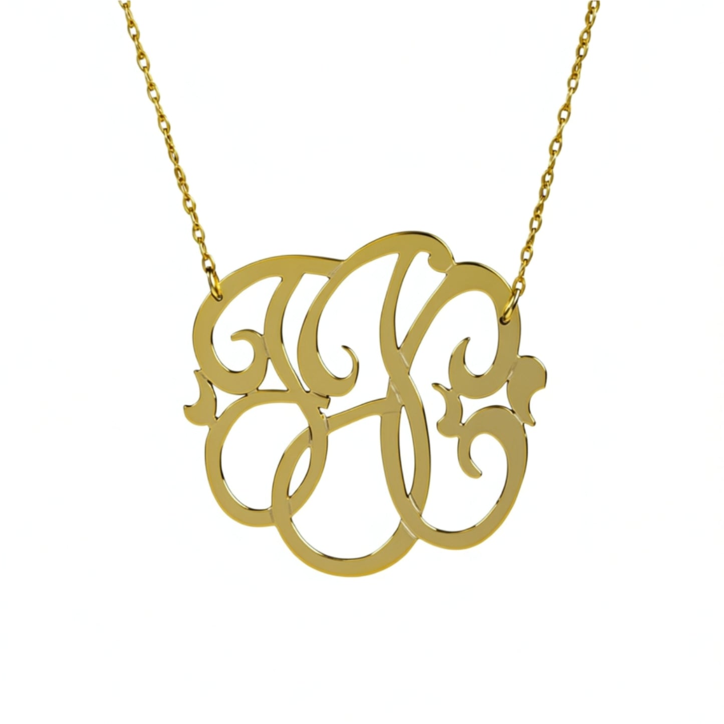 Small Gold Monogram Necklace